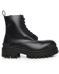 Balenciaga - "Strike" Leather Ankle Boots - Lyst