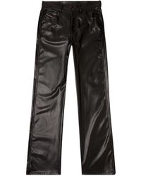 DIESEL - Faux-Leather Trousers - Lyst