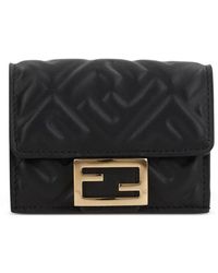 Fendi - Nappa Leather Baguette Micro Trifold Wallet - Lyst