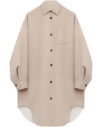 Loewe - 6820 Sandstone Wool Cashmere Coat - Lyst