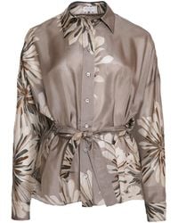 Brunello Cucinelli - Silk Shirt Mother Of Pearl - Lyst