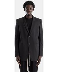 Rick Owens - Veste Concordian Noire À Coupe Longue Et Épaules Structurées - Lyst