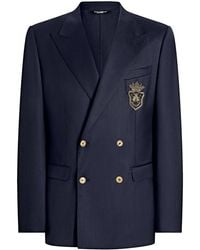 Dolce & Gabbana - Double-Breasted Jacket With Patch - Lyst