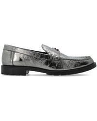 COACH - Jocelyn Crinkle Leather Logo Loafers - Lyst