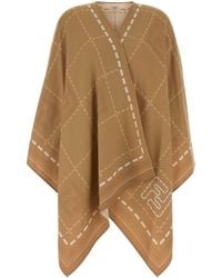 Fendi - Embroidered Wool Cape - Lyst