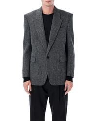 Saint Laurent - Oversized Single-Breasted Herringbone Wool Jacket - Lyst