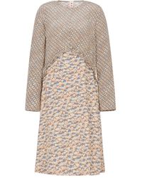 Marni - Floral-Patterned Midi Dress With Ruffle Detailing - Lyst