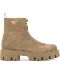 Prada - Round Toe Boot - Lyst