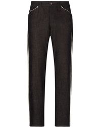 Dolce & Gabbana - Contemporary Piped Straight-Leg Jeans - Lyst