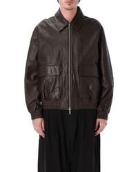 Studio Nicholson - Leather Zip Front Jacket - Lyst