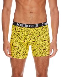 Joe Boxer Cotton Stretch Boxer Brief- 4 Pack - Yellow