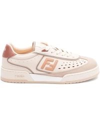 Fendi - Match Leather Sneakers - Lyst