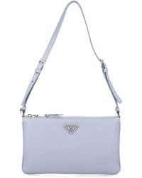Prada - Leather Pouch With Logo - Lyst