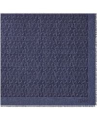 Fendi - And Ff Cotton And Wool Shawl - Lyst