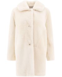 B&amp;W - Reversibile Shearling Coat - Lyst