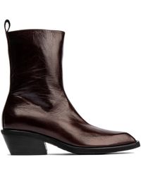 Poeve - 50 Mm Suede Ankle Boots With Side Zip - Lyst