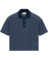 Ami Paris - Cotton Striped Fit Polo Adc - Lyst