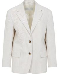 Dries Van Noten - Tailored Ecru Blazer - Lyst