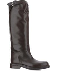 Poeve - High Calfskin Boots With Metal Detail And Rubber Sole - Lyst