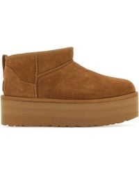 UGG - Chestnut Suede Leather Classic Ultra Mini Platform Boots - Lyst