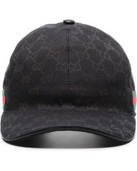 Gucci - Monogram-Pattern Striped-Trim Woven Cap - Lyst