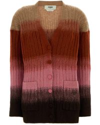 Fendi - Stretch Mohair Blend Cardigan - Lyst