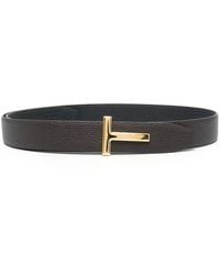 Tom Ford - Soft Grain Leather Reversible T Belt 30 Mm - Lyst