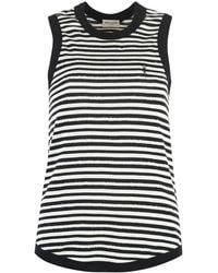 Saint Laurent - Logo Striped Cotton-Blend Tank - Lyst