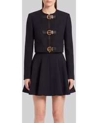 Versace - Crop Natté Wool Jacket - Lyst