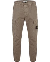 Stone Island - Vintage-Effect Stretch Trousers - Lyst