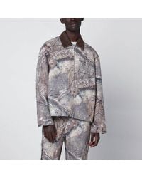 Represent - Camo Trucker Jacket With Corduroy Collar - Lyst