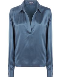 Tom Ford - Polo Shirt Silk 100% "Peach Feel Silk Satine" - Lyst