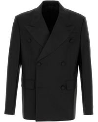 Prada - Black Mohair Blend Blazer - Lyst