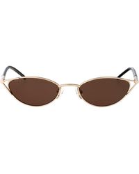 McQueen - Havana- Metal Sunglasses - Lyst
