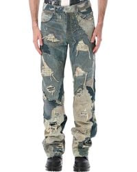 Who Decides War - Straight-Leg Distressed Patchwork Jeans - Lyst