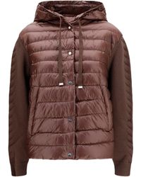 Herno - Down Jacket With Wool Sleeves - Lyst
