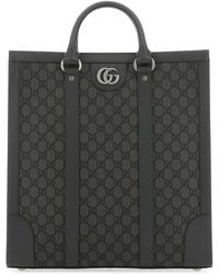 Gucci - Gg Supreme Fabric And Leather Ophidia Shopping Bag - Lyst