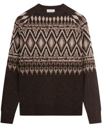 Ballantyne - Intricate Geometric Pattern Crew Neck Sweater - Lyst