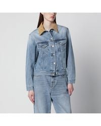 Rohe - Denim Jacket With Suede Collar - Lyst