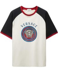 Versace - Printed Cotton-Jersey Regular T-Shirt - Lyst