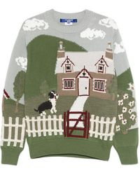 Junya Watanabe - Printed Cotton Crewneck Sweater - Lyst
