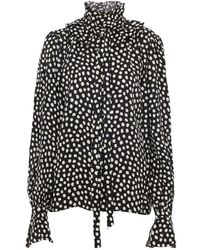 Chloé - Silk Shirt With Polka Dot Pattern - Lyst