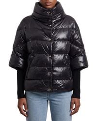 Herno - Puffer Cape-Style Down Coat With Sleeves - Lyst