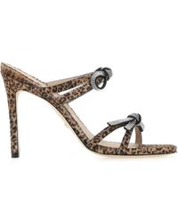 Stuart Weitzman - Printed Calf Hair Sw Bow Mules - Lyst