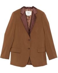 Fendi - Caramel Wool Blend Blazer - Lyst