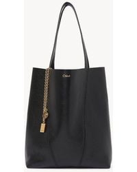 Chloé - Chloé Spin Tote Bag In Grained Leather - Lyst