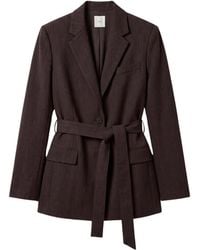 Calvin Klein - Worsted Wool-Blend Belted Basketweave Blazer - Lyst