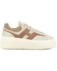 Hogan - H-Stripes Leather And Suede Sneakers Shoes - Lyst
