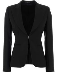 Gucci - Black Stretch Wool Blend Blazer - Lyst