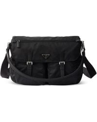 Prada - Re-Nylon Leather-Trim Shoulder Bag - Lyst